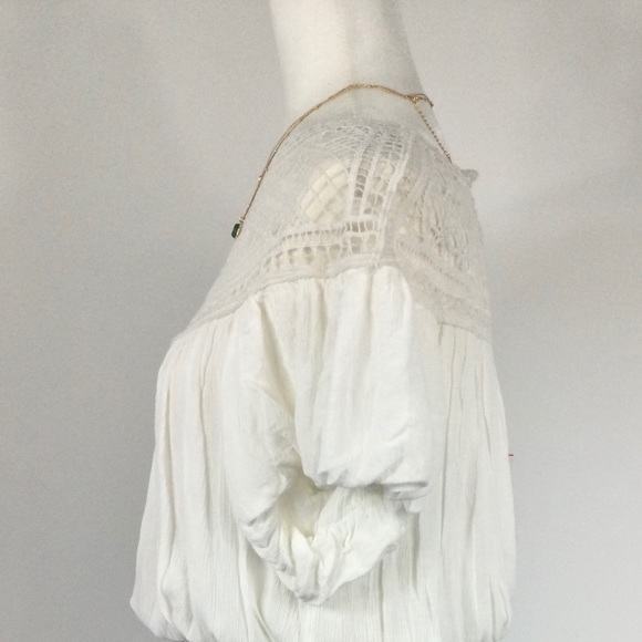 Free People Gauze Crochet Top With Elastic Bottom - Picture 8 of 11